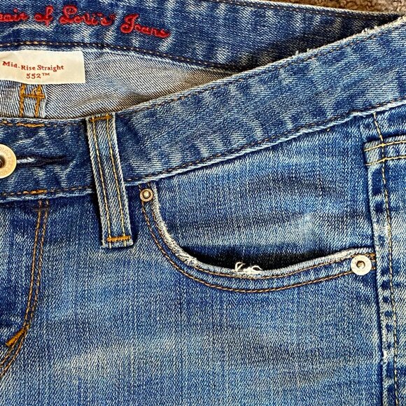 Levi's Mid Rise Straight 552 Blue Jeans Sz 2M  31x32" #99S - Picture 7 of 10